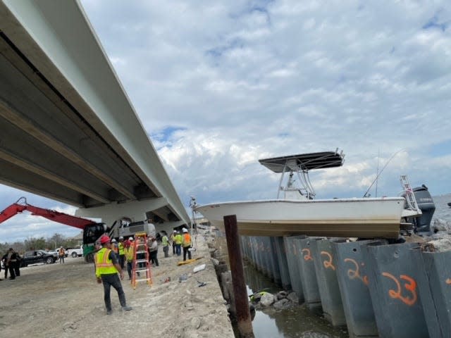 The FWC, the Lee County Sheriff’s Office, the U.S. Coast Guard and Lee County EMS responded to the scene of a 24-foot vessel that collided with the rocks near the Sanibel Causeway on Thursday, March 21, 2024.