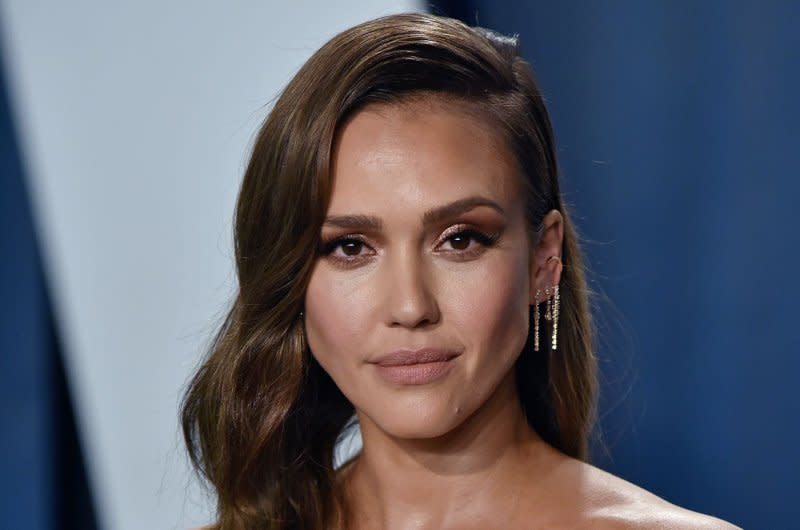 Jessica Alba arrives for the Vanity Fair Oscar party at the Wallis Annenberg Center for the Performing Arts in Beverly Hills, Calif., in 2020. File Photo by Chris Chew/UPI