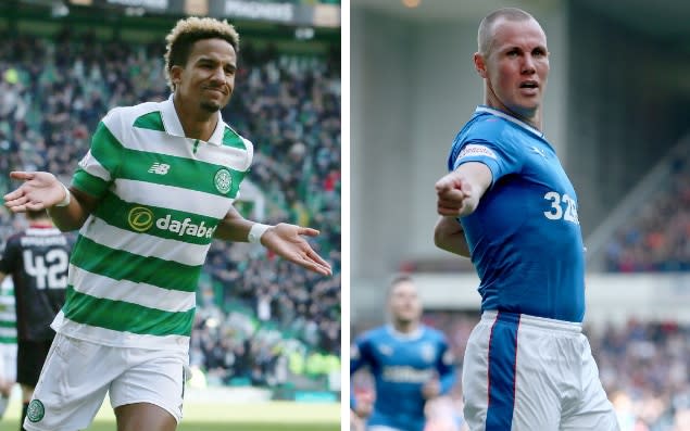 Celtic's Scott Sinclair and Rangers veteran Kenny Miller go head to head in Sunday's Scottish Cup semi-final - Credit: PA 