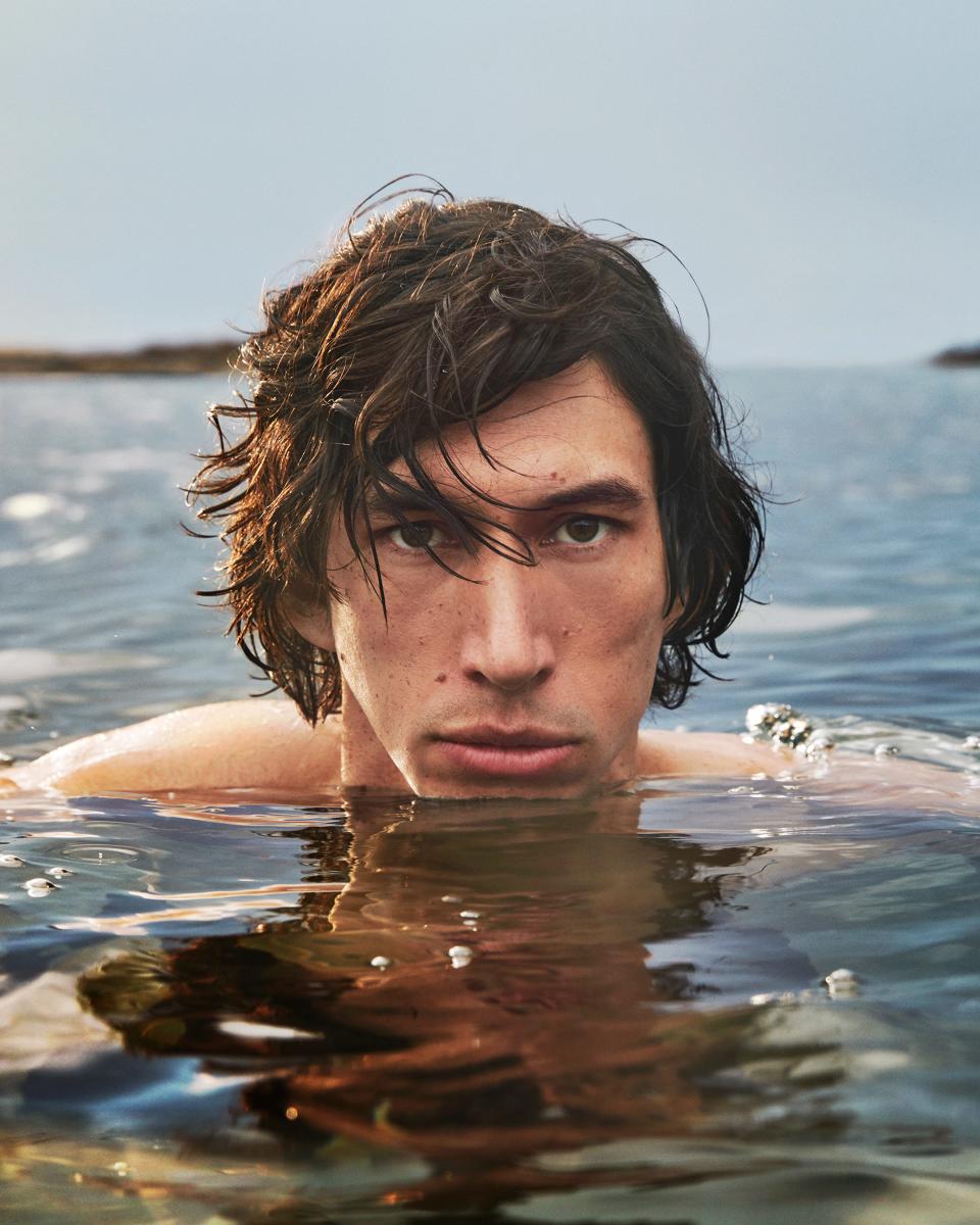 In the advertisement Adam Driver rises out of the water as one with the horse that was also featured in the video.