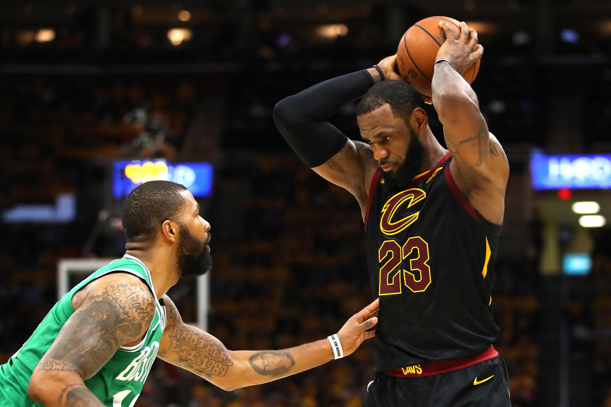 LeBron James took the ball, and matters in general, into his own hands once again in Game 4, torching the Celtics to even the Eastern Conference finals. (Getty)