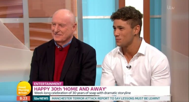 His humour when interviewing Home and Away actors didn’t go unnoticed. (ITV)