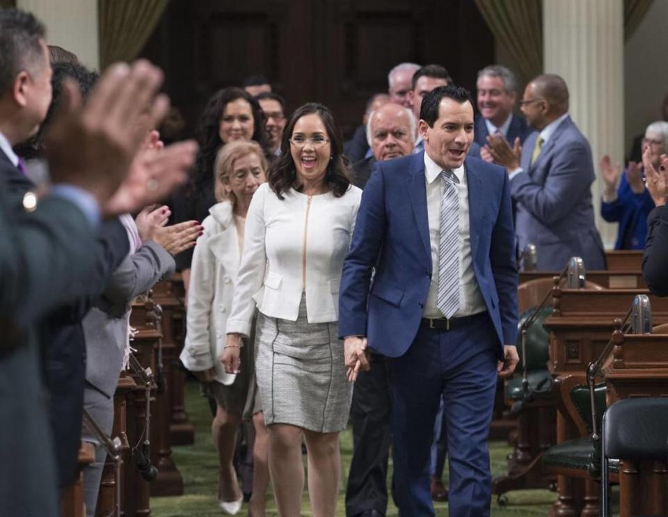 Anthony Rendon, D-Lakewood, before he is sworn in as the new Assembly speaker on March 7, 2016 in Sacramento.