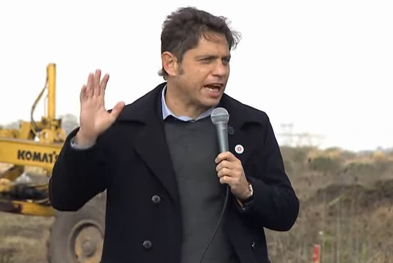 Axel Kicillof durante la presentación del plan de desarrollo urbano en Guernica