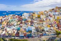 <p>Another holiday destination in Spain that’s part of the far-flung Canary Islands, <a href="https://www.goodhousekeeping.com/uk/lifestyle/travel/g38791619/best-hotels-gran-canaria/" rel="nofollow noopener" target="_blank" data-ylk="slk:Gran Canaria;elm:context_link;itc:0" class="link ">Gran Canaria</a> has a similar landscape to its neighbours, with black-lava beaches (as well as white-sand ones), a colourful capital, Las Palmas, and a mountainous interior. </p><p>For buzzy nightlife, head to Playa del Inglés on the southern coast; or marvel at the scenery of the Maspalomas Dunes overlooking the Atlantic Ocean. </p><p><strong>Where to stay:</strong> <a href="https://www.goodhousekeepingholidays.com/offers/gran-canaria-maspalomas-salobre-hotel-resort-serenity" rel="nofollow noopener" target="_blank" data-ylk="slk:Salobre Hotel Resort & Serenity;elm:context_link;itc:0" class="link ">Salobre Hotel Resort & Serenity</a> is a five-star resort that has two 18-hole golf courses – and there are buggies ready for you at reception. The peaceful Maspalomas retreat also has an excellent wellness centre, a shuttle service to whisk you to the beach and cabanas around the pool. </p><p><a class="link " href="https://www.goodhousekeepingholidays.com/offers/gran-canaria-maspalomas-salobre-hotel-resort-serenity" rel="nofollow noopener" target="_blank" data-ylk="slk:READ OUR REVIEW AND BOOK A STAY;elm:context_link;itc:0">READ OUR REVIEW AND BOOK A STAY</a></p>