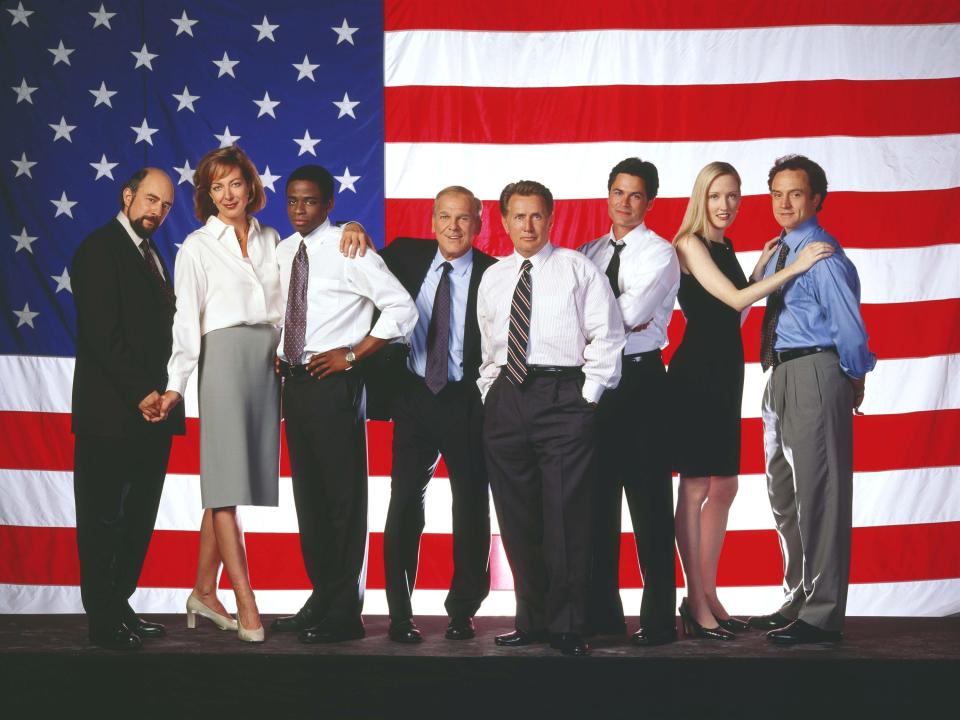 The cast of "The West Wing" in 2000.