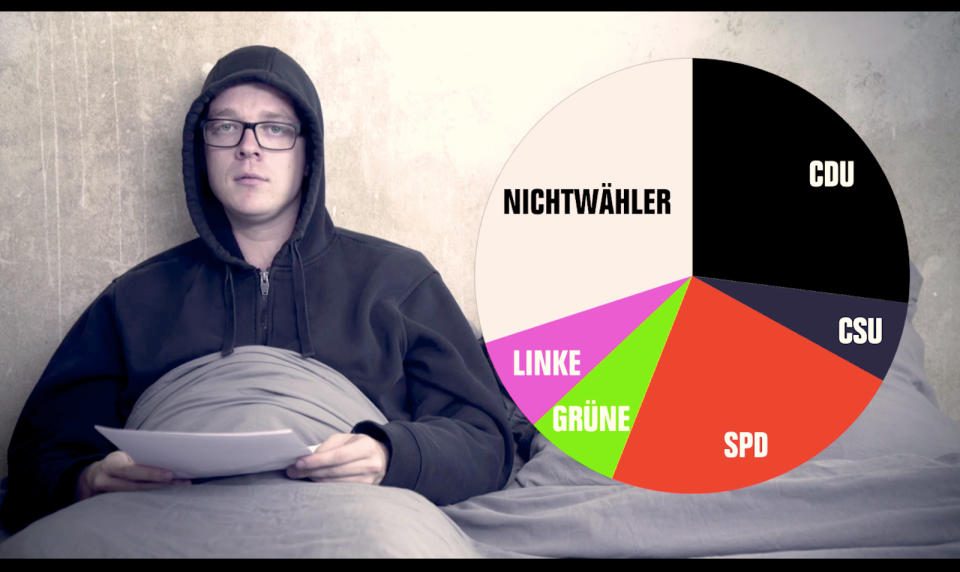 In einem Video bittet „Die Partei“ Nichtwähler um Stimmen. (Bild: YouTube/ Nico Semsrott)