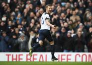 <p>Harry Kane celebrates putting Spurs 1-0 up </p>