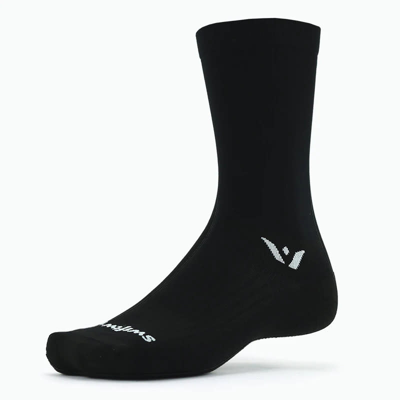 <p>Swiftwick</p><p>The best running sock is one you don’t have to think about. One of Swiftwick’s best-selling styles, the Aspire Seven supports and compresses your foot and lower leg muscles in all the right places while staying put throughout your run. The nylon-olefin-spandex fabric is so thin that it feels like it’s barely there, allowing moisture to easily pass through the material and dry quickly. In my testing, I also liked having more dexterity in this pair than one with more cushioning. It comes in different heights if you want something lower or higher than the crew cut.</p><div><table><thead><tr><th>Pros</th><th>Cons</th></tr></thead><tbody><tr><td><p>Firm compression, several height options</p></td><td><p>Marketed as a cycling sock</p></td></tr></tbody></table></div><ul><li><strong>Material:</strong> 79% nylon, 17% olefin, 4% spandex</li><li><strong>Sock Height: </strong>Crew</li><li><strong>Cushioning: </strong>Light</li></ul><p>[$20; <a href="https://swiftwick.com/products/aspire-seven?variant=10908887908395" rel="nofollow noopener" target="_blank" data-ylk="slk:swiftwick.com;elm:context_link;itc:0;sec:content-canvas" class="link ">swiftwick.com</a>]</p>