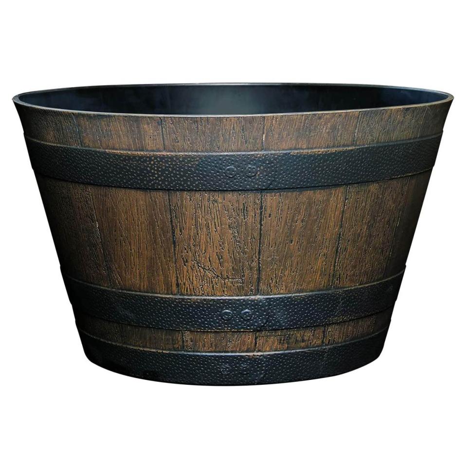 2) Kentucky Walnut Barrel Planter