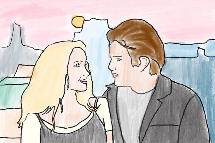 illustration of the main couple of "before sunrise"