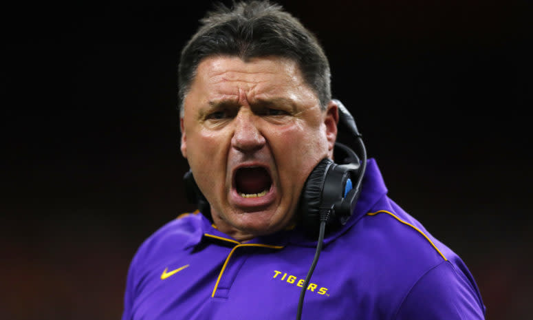 LSU's Coach O is furious with the officials against Clemson.