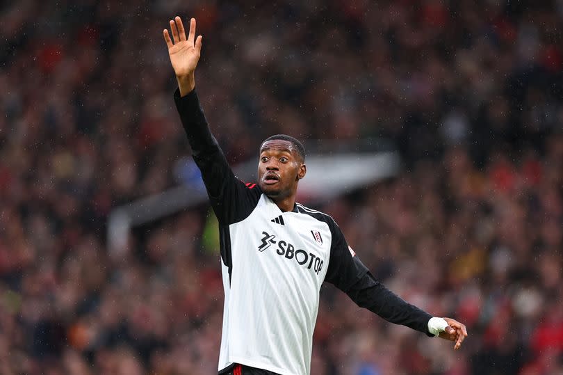 Tosin Adarabioyo in action for Fulham against Manchester United at Old Trafford.