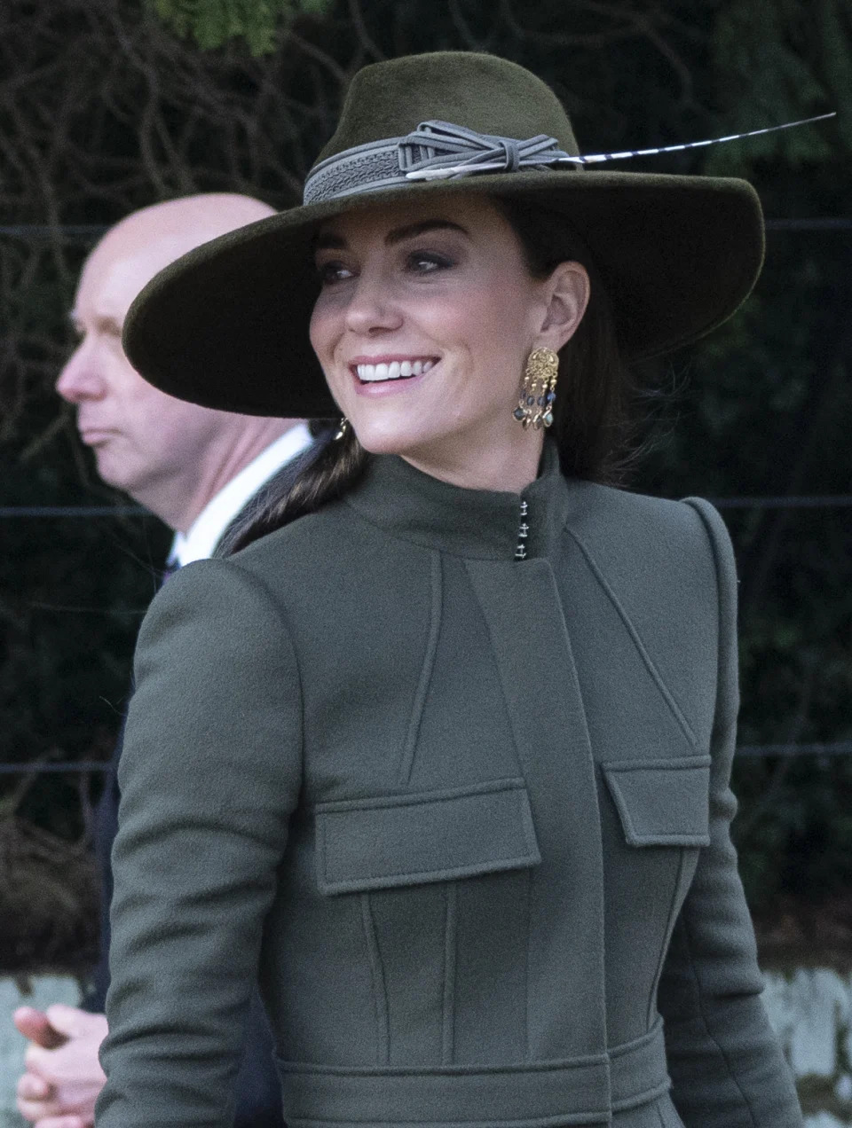 Kate Middleton wearing a gift from Prince William