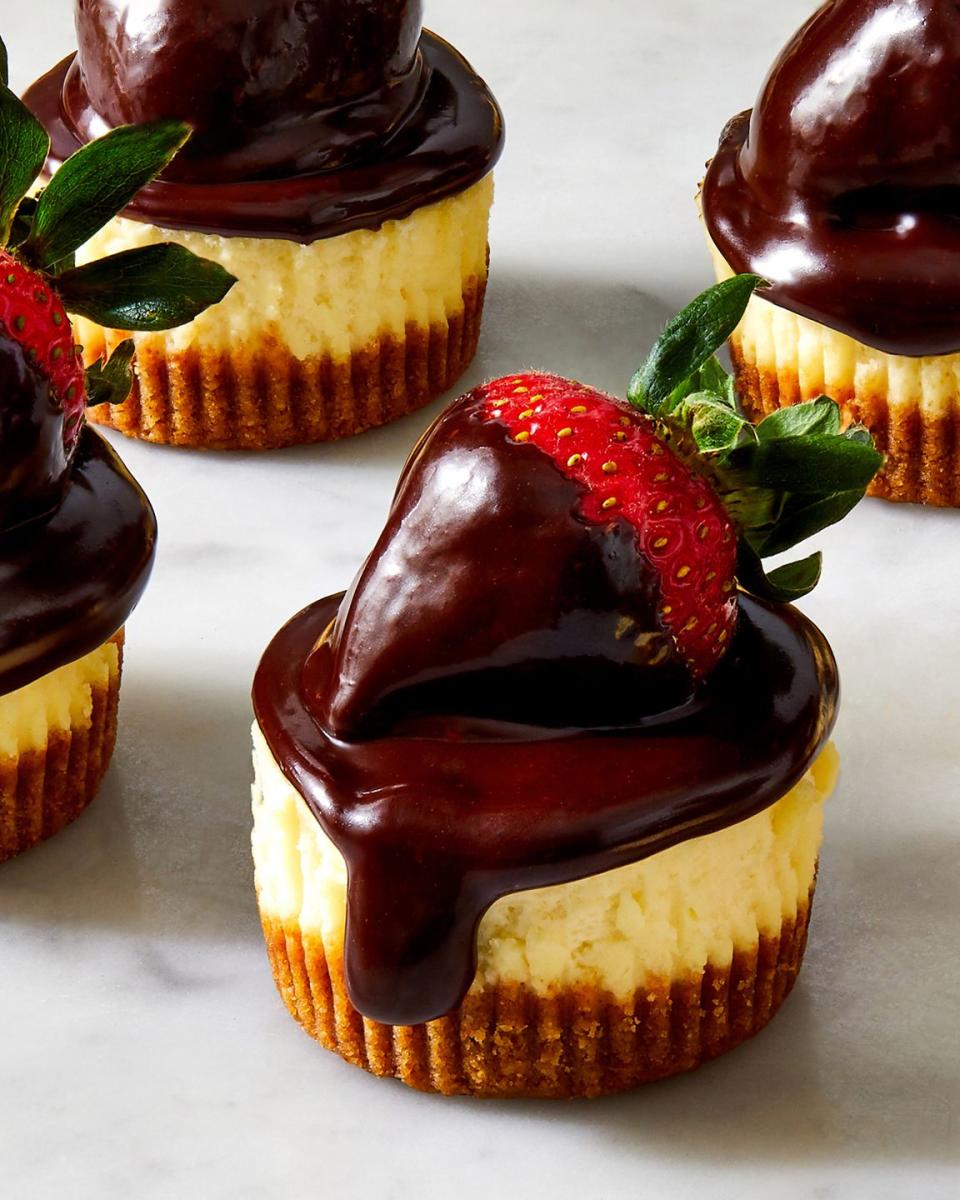 Chocolate-Covered Strawberry Mini Cheesecakes