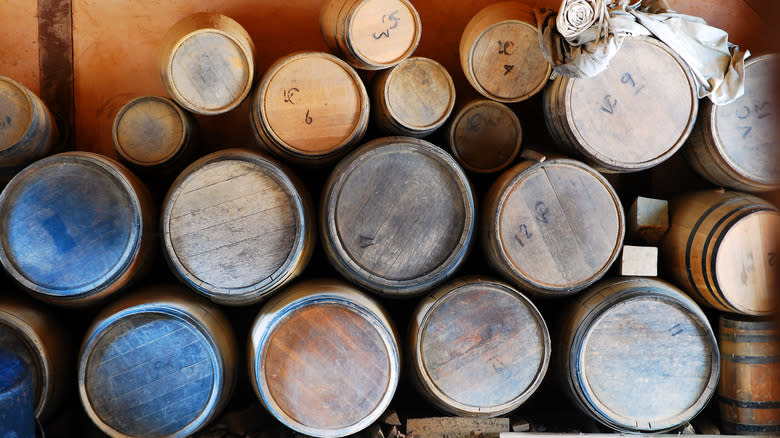 barrels of colonial rum