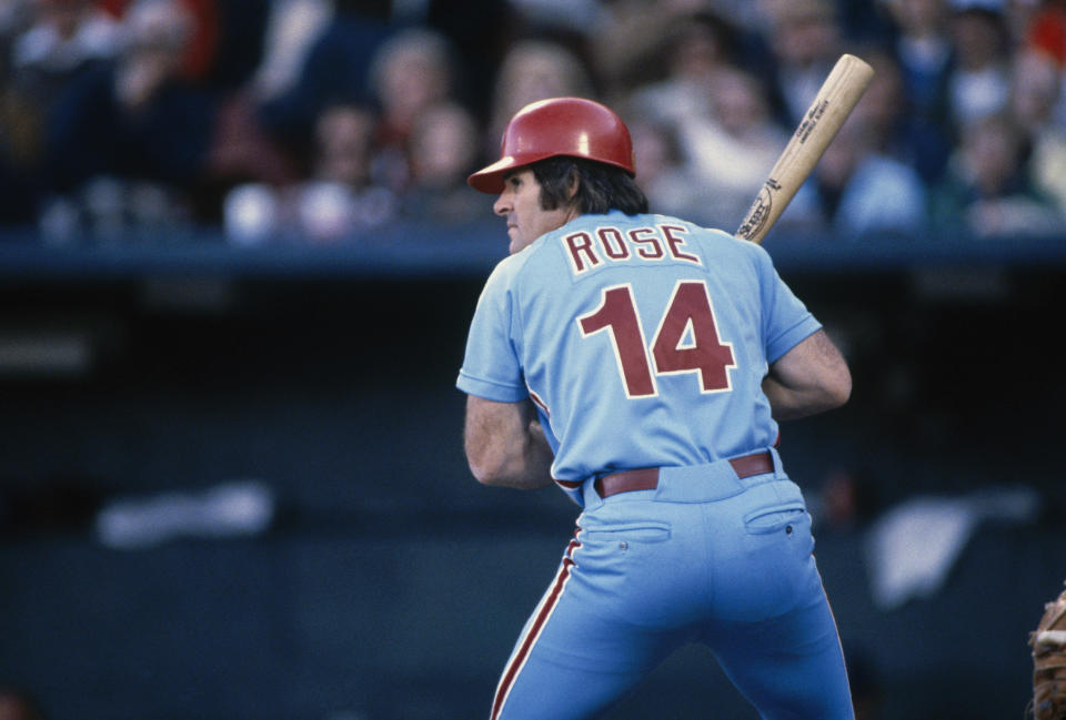 Pete Rose with the Phillies.