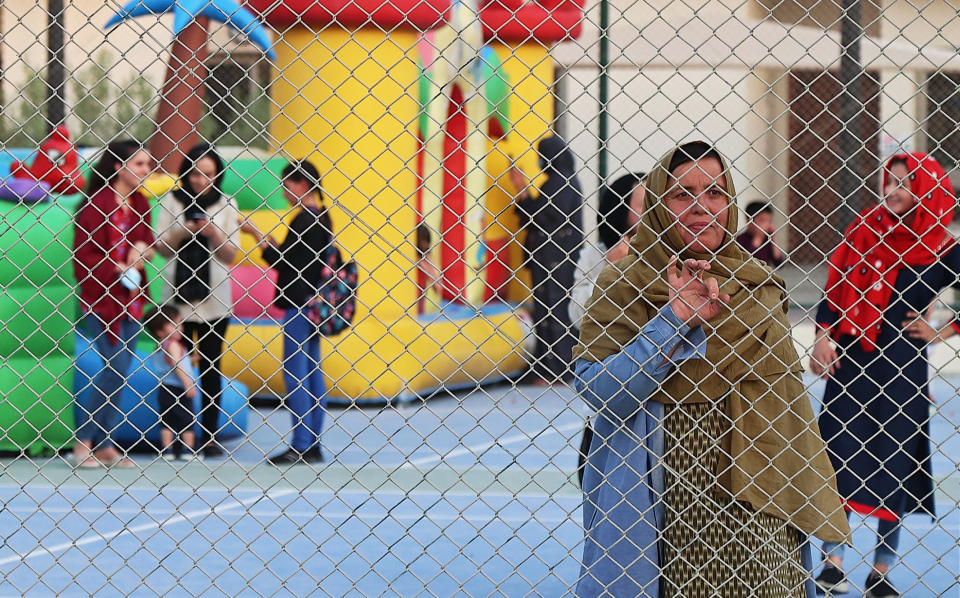 Afghani refugees are housed at Park View Villas, a Qatar's 2022 FIFA World Cup residence, in Doha on Sept. 4, 2021. (Karim Jaafar / AFP - Getty Images file)