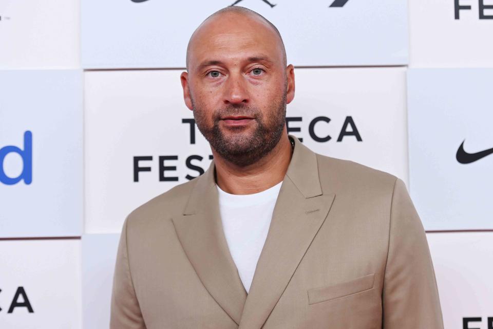 <p>Noam Galai/Getty for Tribeca Festival </p> Derek Jeter attended the Tribeca Film Festival in June 2022