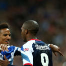 LONDON, ENGLAND - JULY 29: Scott Sinclair and Daniel Sturridge of Great Britain celebrate after scoring a goal during the Men's Football first round Group A Match between Great Britain and United Arab Emirates on Day 2 of the London 2012 Olympic Games at Wembley Stadium on July 29, 2012 in London, England. (Photo by Julian Finney/Getty Images)