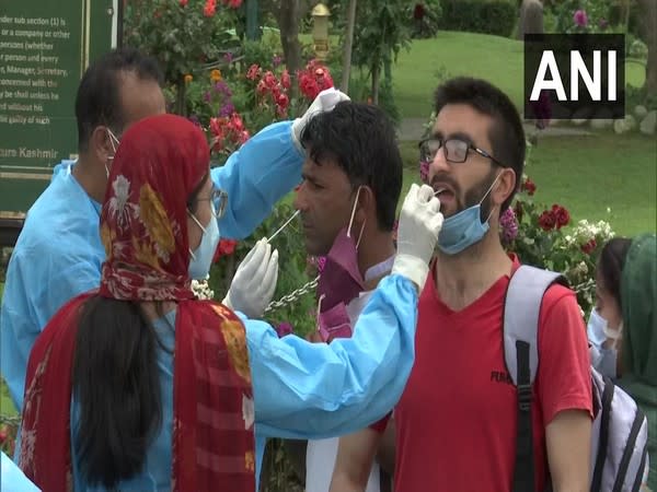 Rapid antigen testing facility at the entrance of Mughal Garden (Photo/ANI)