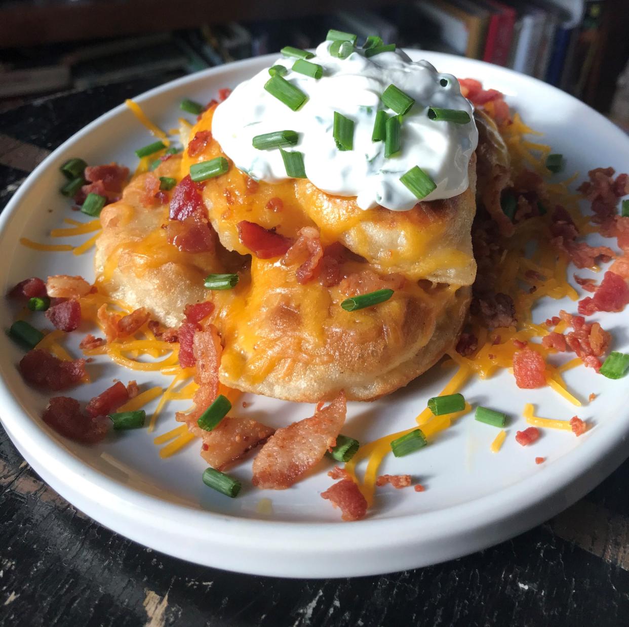Pierogi, such as loaded baked potato with chive sour cream, will be among the menu items when four 3rd Street Market Hall vendors pop up Dec. 5 for lunch at Hawthorne Coffee Roasters on Milwaukee's south side.