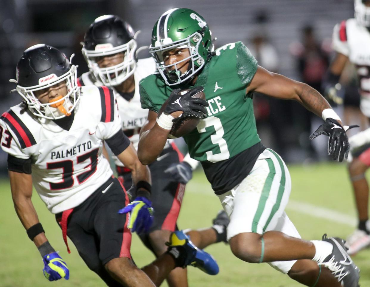 The Venice Indians defeated the Palmetto Tigers 51-16 Friday night at Powell-Davis Stadium in Venice. MATT HOUSTON/HERALD-TRIBUNE