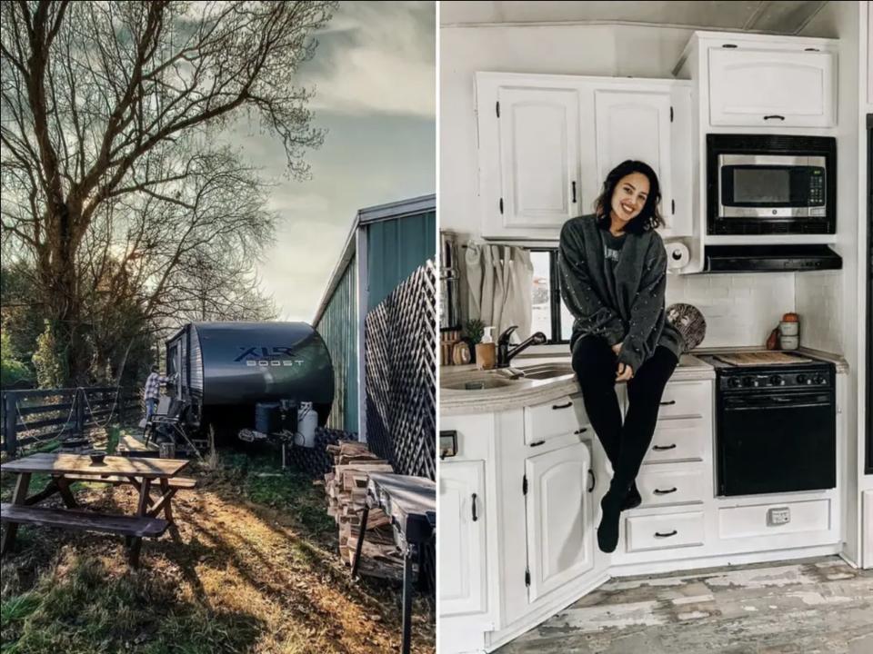 The couple started off living in a 350-square-foot RV.