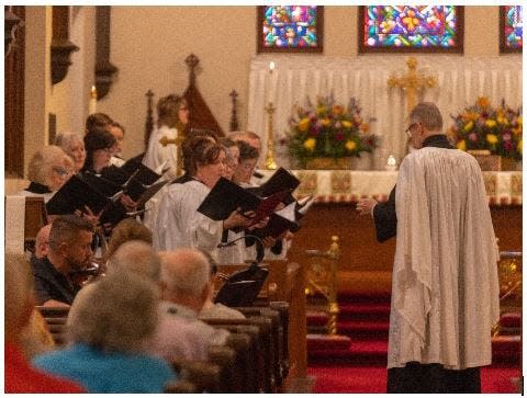 All Saints Episcopal Church Choir in Austin bring choral music to the service.