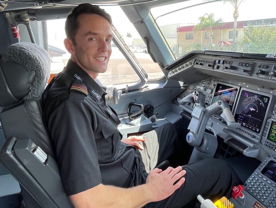 Brent explains the features of the cockpit.