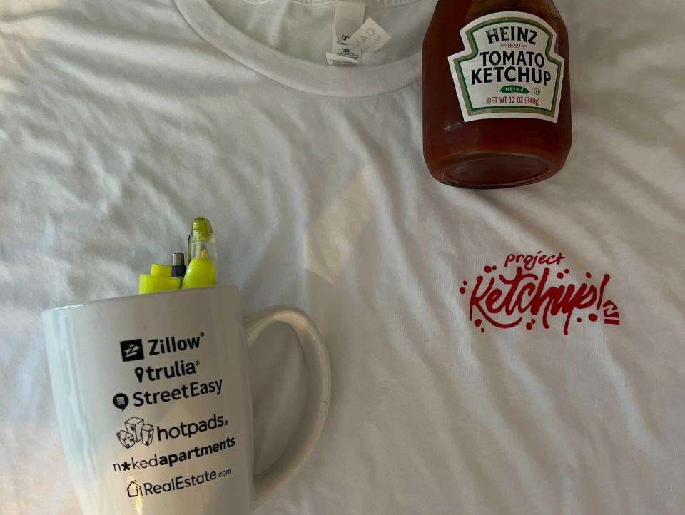 A photo of ZIllow's Project Ketchup swag.