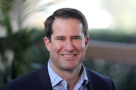 FILE PHOTO: U.S. Democratic presidential candidate Seth Moulton poses for a photo in Burbank