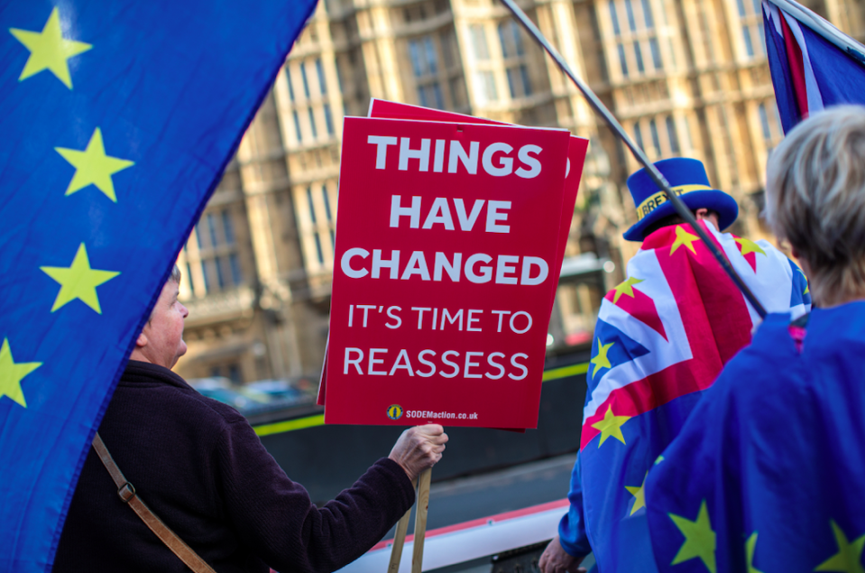 <em>The Government chaos around their handling of Brexit has made a second vote more likely, according to bookies (Getty)</em>