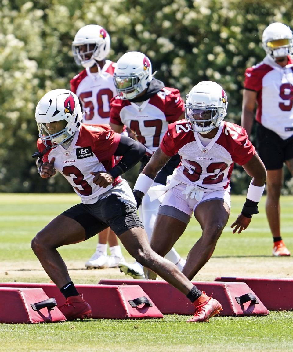 May 23, 2022; Tempe, Arizona, USA; Arizona Cardinals safety Budda Baker (3) during mini-camp at Arizona Cardinals training facility.