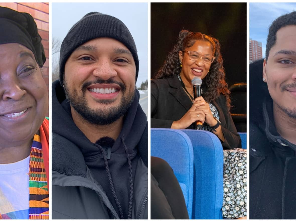 From left to right: Nova Scotia community land trust advocates Lynn Jones, Curtis Whiley, Shekara Grant and Treno Morton. (Shekara Grant photo by Tribe Network, all other photos CBC - image credit)