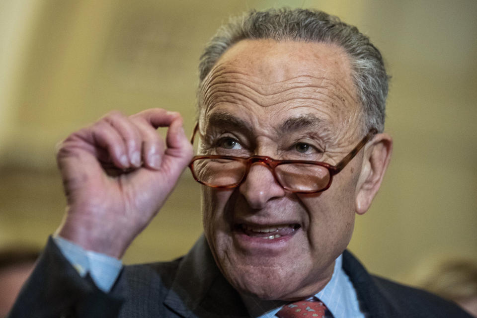 Senate Minority Leader Chuck Schumer of N.Y. has praised Trump’s stance on China. (AP Photo/Alex Brandon)