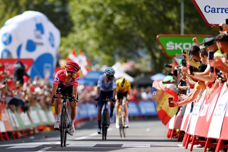 <span class="article__caption">Third in the frame … a near-miss for Gesink on stage 18 of the Vuelta.</span>