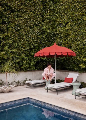 <p>Jenna Peffley / Architectural Digest</p> Outside Blanco's home