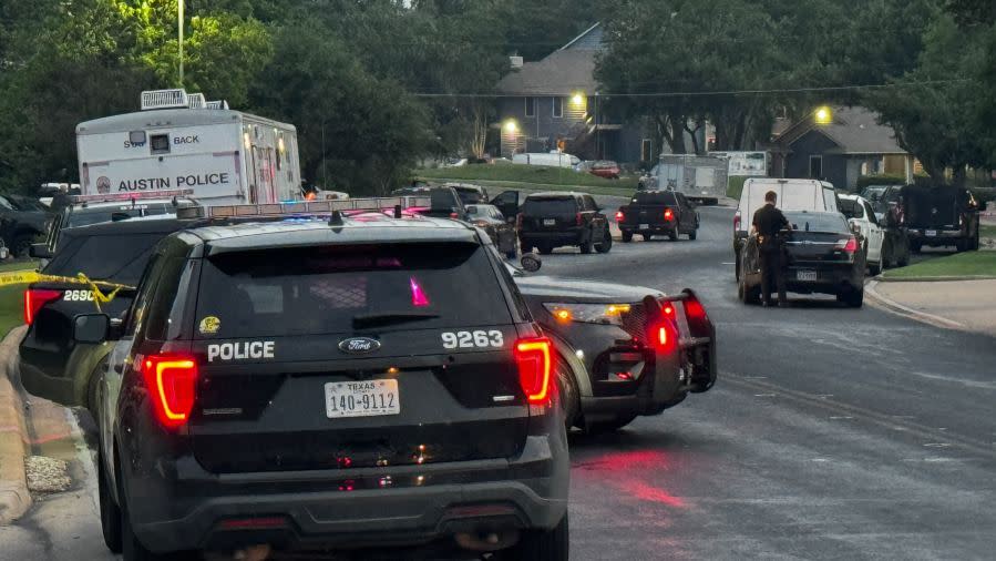 APD responds to officer-involved shooting on April 27 on San Felipe Boulevard in northwest Austin. (KXAN Photo/Todd Bynum)