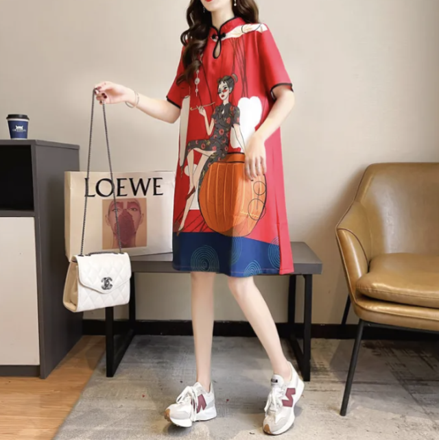 YIWEI New Charming Chinese womens Dress Long Kuwait