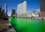 <p>1962 was the first year the Chicago River was dyed green and 50lbs of dye are used each year. On March 14, you can attend the <a href="https://www.chicago.gov/city/en/depts/dca/supp_info/parade7.html" rel="nofollow noopener" target="_blank" data-ylk="slk:St. Patrick's Day Parade;elm:context_link;itc:0;sec:content-canvas" class="link ">St. Patrick's Day Parade</a> and join in on a <a href="https://www.eventbrite.com/e/2020-chicago-st-patricks-day-bar-crawl-saturday-tickets-72907515341" rel="nofollow noopener" target="_blank" data-ylk="slk:bar crawl;elm:context_link;itc:0;sec:content-canvas" class="link ">bar crawl</a> after. Chicago's celebrations are one of the biggest in the country. </p>