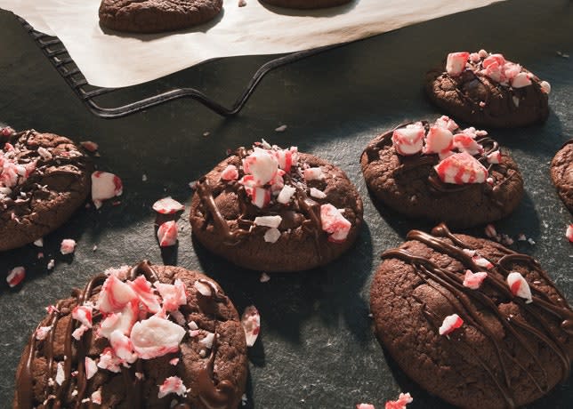 Double Chocolate-Peppermint Crunch Cookies