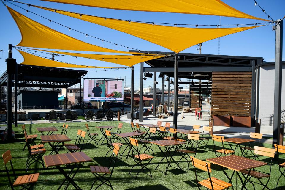 The outdoor area at Yee-Haw Brewing Co. will host free shows, but touring acts large enough to play Knoxville's Bijou Theatre also will hit the stage. The facility has room for tour buses to unload and a green room, which general manager Charles Ellis said allows artists "to be left alone and peaceful" ahead of their performances.