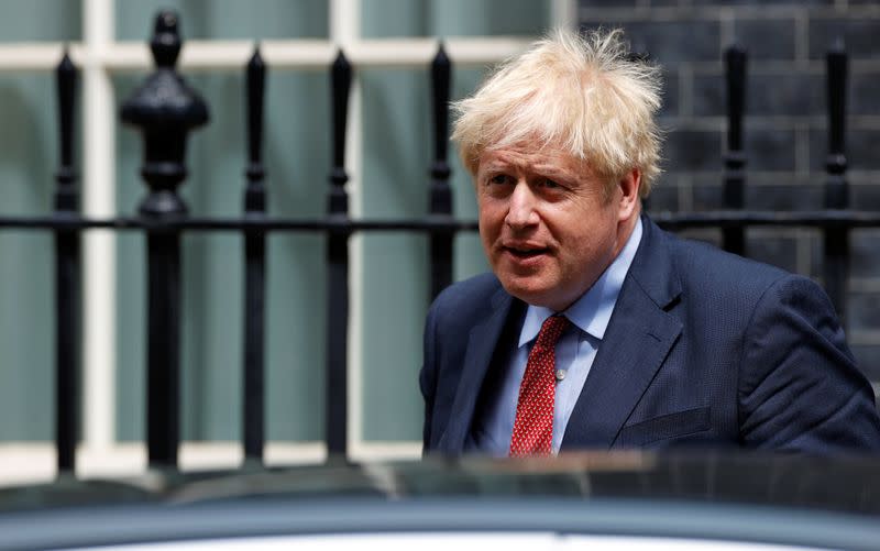 Britain's Prime Minister Boris Johnson leaves Downing Street, in London