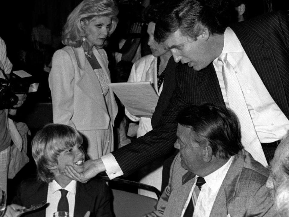 Donald Trump, Ivanka Trump and Donald Trump Jr attend Tyson-Spinks Boxing Match on June 27, 1988 at Trump Plaza Hotel and Casino in Atlantic City, New Jersey. (