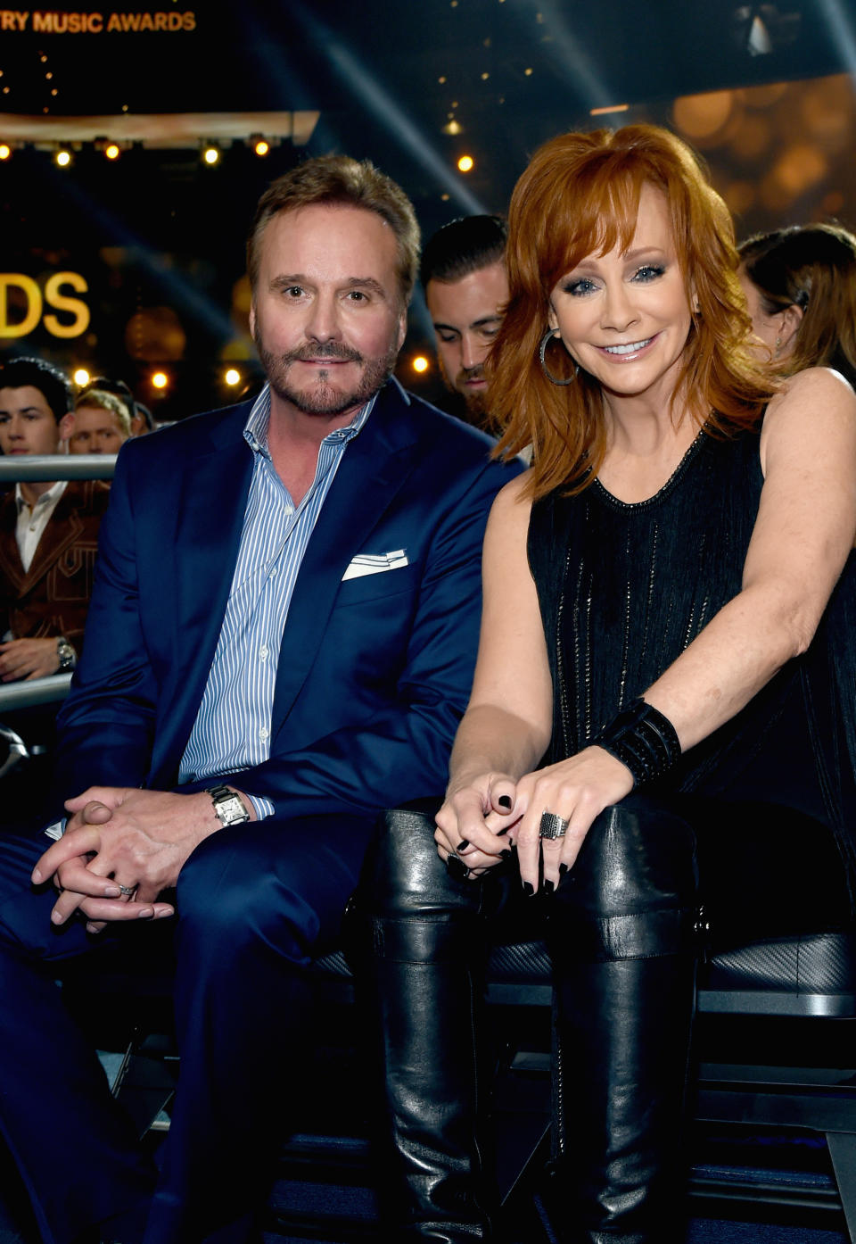 Reba McEntire and Narvel Blackstock sitting together