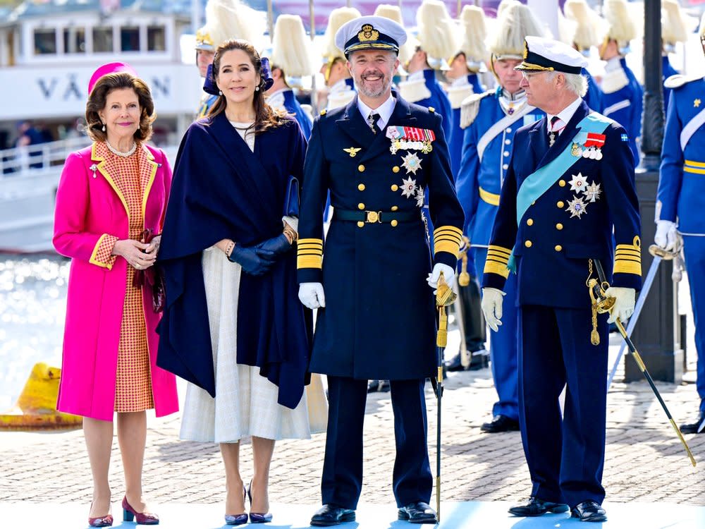 Königin Silvia neben Königin Mary und König Frederik neben König Carl Gustaf (v.l.n.r.) in Stockholm. (Bild: Dutch Press Photo Agency/Action Press)