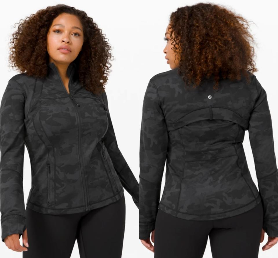 Lululemon's Define Jacket in incognito camo multi grey. (Image via Lululemon)