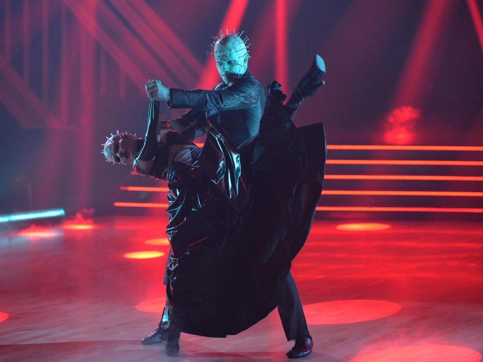 The Miz and Witney Carson during horror night on DWTS