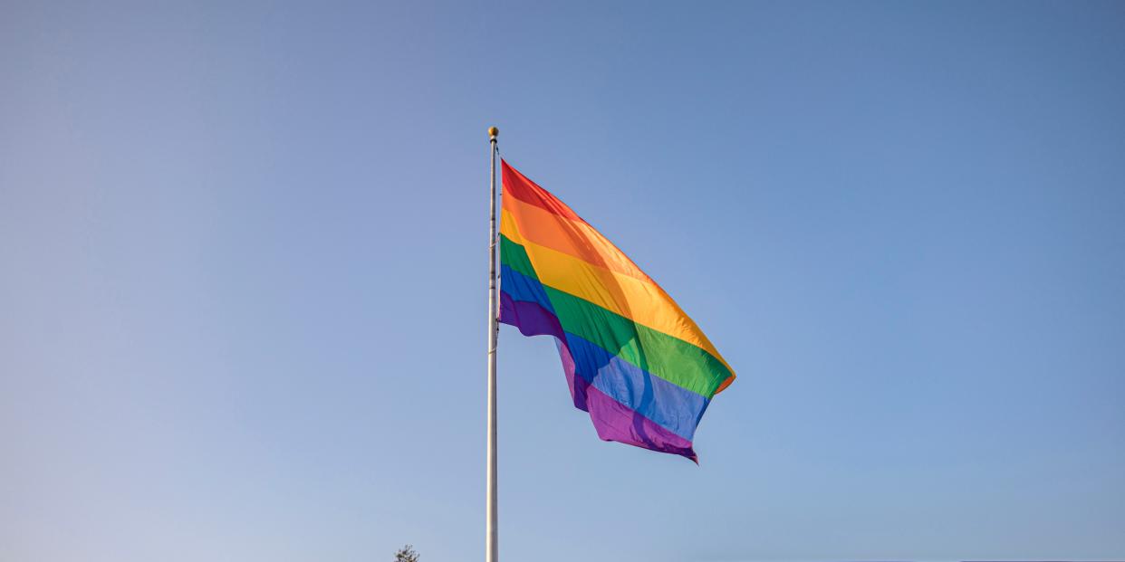 The LGBTQ pride flag.